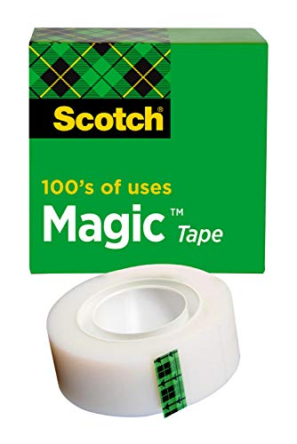 Pens Scotch Magic Tape, 1 Roll, Numerous Applications, Invisible, Engineered for Repairing, 3/4 x 500 Inches, Boxed (205)