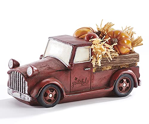 Giftcraft 582269 Harvest Vintage Truck Decor, 8.25-inch Length, Calcium Carbonate and Polyresin