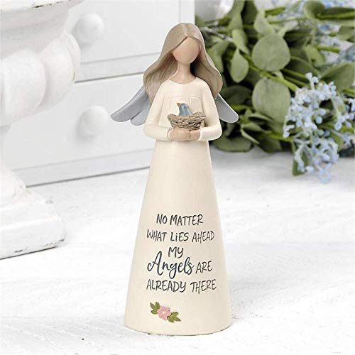 Blossom Bucket 201-12629 My Angels are Already There Large Angel Holding Bird Nest, 7-inch Height