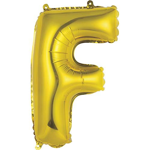 Unique Industries Gold"F" Letter Foil Balloon - 1 Pc