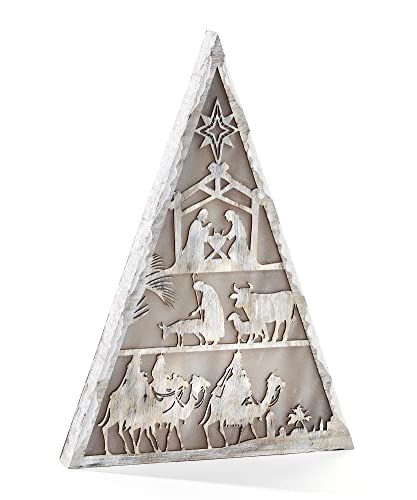 Giftcraft 683166 Christmas LED Nativity Tree D‚Äö√†√∂¬¨¬©cor, 1.5 inch, Medium Density Fiberboard