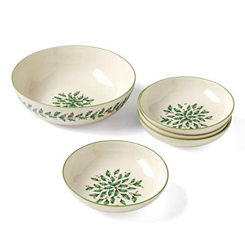 Lenox Holiday Pasta 5Pc Serving Set, 11.53, Red & Green