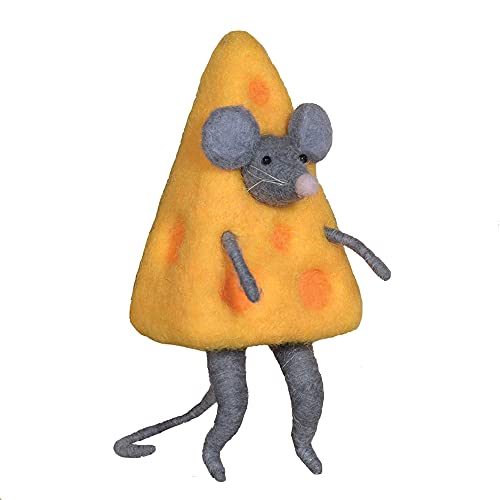 HomArt 95061-0 Cheese Mouse Ornament, 5.50-inch Height, Felt