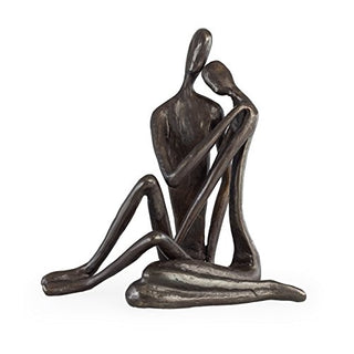 Danya B. Couple Embracing Sand-Cast Iron Handcrafted Sculpture Large, Contemporary Metal Art Shelf D‚Äö√†√∂¬¨¬©cor, Unique Gift for Wedding, Anniversary, Valentine's Day or Birthday