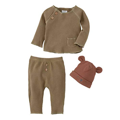 Mud Pie Baby Boys' Waffle 2 PC Set, Green, 0-3 Months