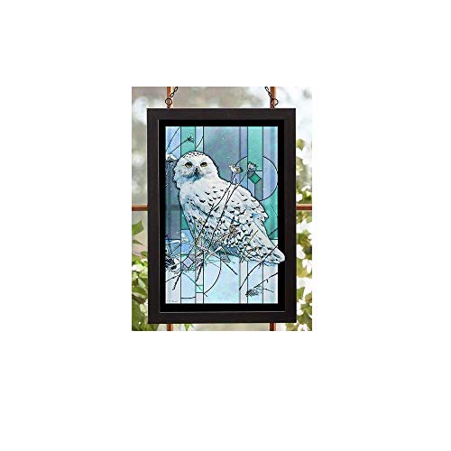 Wild Wings(MN) Wild Wings 5386498045 On The North Wind Snowy Owl Stained Glass Art, 20-inch Height