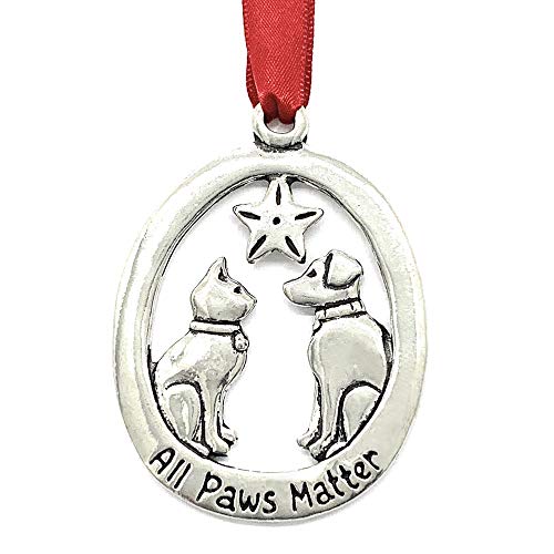 Basic Spirit Pewter Cat & Dog Christmas Tree Ornament Decoration