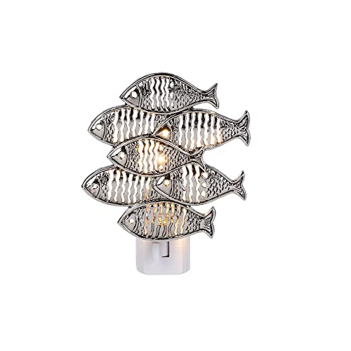 Ganz School of Fish Night Light, Zinc Alloy, 3.75 Inches Width, 2 Depth, 4.87 Height, Multicolor