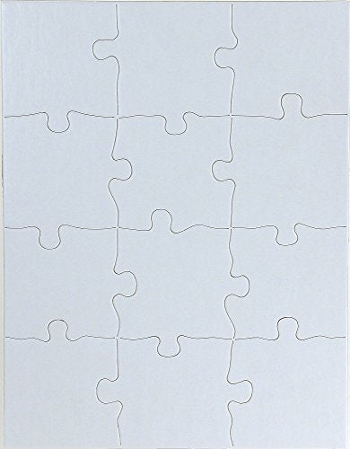 Hygloss Products, Inc Blank Puzzles for Decorating, Kids Jigsaw Activity Use As Party Favors, DIY Invites, and More White, Sturdy  8.5 x 11 Inch, 12 Pieces