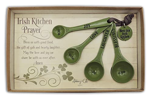Cathedral Art Abbey & CA Gift Green Irish Kitchen Measure Spoon Set Of 4