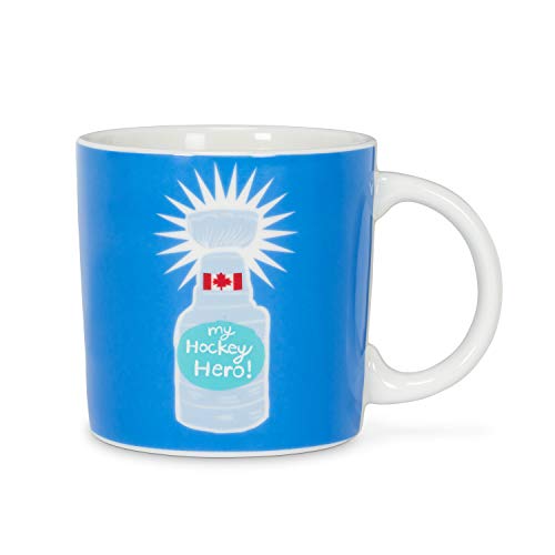 Abbott Collection  27-WT Graphic Hockey Hero Mug-3.5"(14oz), 3.5 inches high, Blue