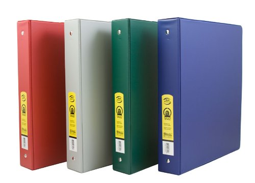 BAZIC PVC 3-Ring Binder with 2-Pockets, 1.5 Inch