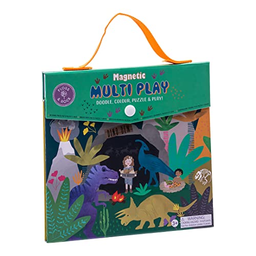 Floss & Rock Dino Magnetic Multi Doodle, Colour, Puzzle and Play Kids Multi Games