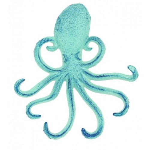 Moby Dick Specialties Bright Blue Cast Iron Octopus Wall Hook