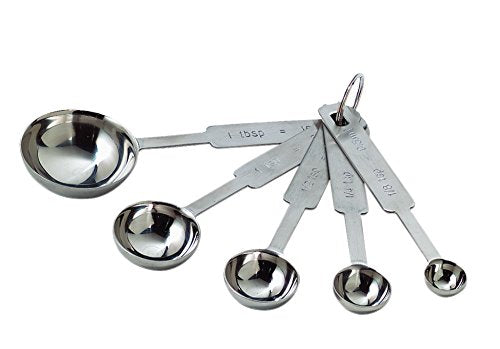TableCraft H722A 5-Piece Stainless-Steel Measuring-Spoon Set