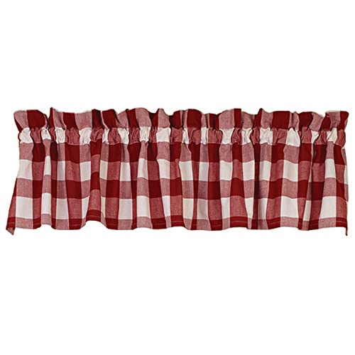 The Country House Collection 32219 Red Check Valance,14-inch