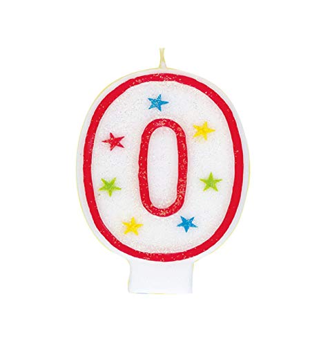 Unique Industries Glitter Number 0 Birthday Candle & Happy Birthday Cake Topper