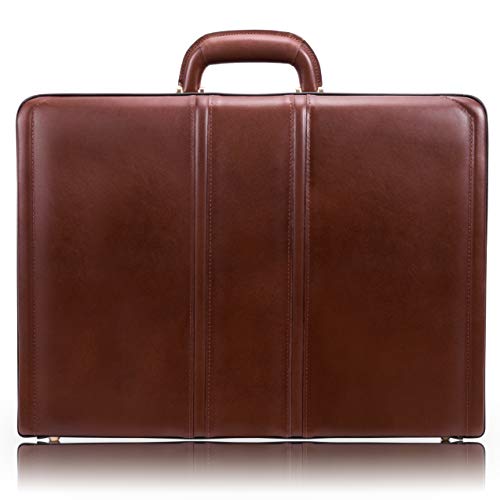 Expandable Attache Case, Leather, Small, Brown - COUGHLIN | McKlein - 80464