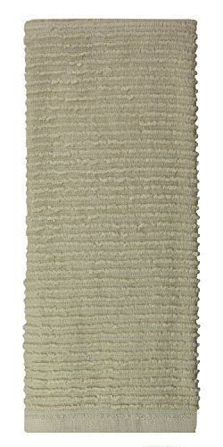 MUkitchen 100% Cotton Ridged Dishtowel, Oatmeal - 18 x 28 inches