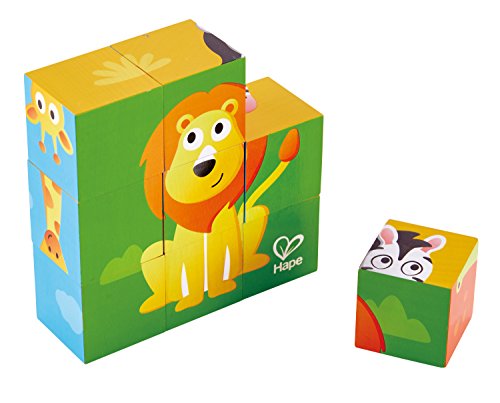 Hape Jungle Animal Block Puzzle Game, Multicolor, 5&