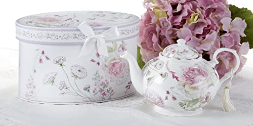 Delton Porcelain Tea Pot, Moon Rose