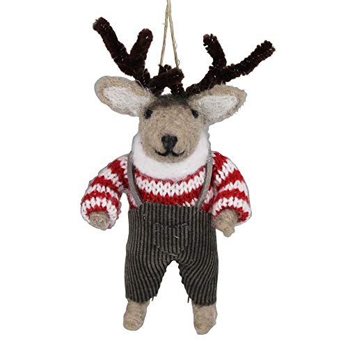 HomArt 0416-0 Reindeer Ornament, 5-inch Height, Felt