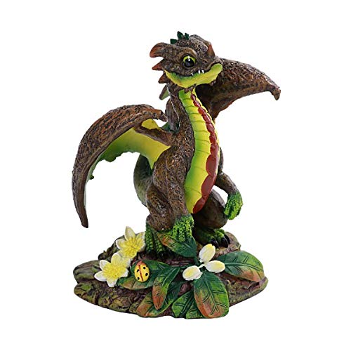 Pacific Trading Giftware PT Avocado Flower Small Dragon Home Decorative Resin Figurine