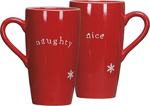 Primitives by Kathy "Naughty/Nice" Red Latte Mug