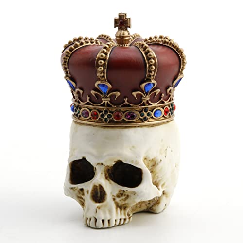 Unicorn Studio Veronese Design 4 3/8" Dreaded Monarch Skull Resin Sculpture Hand Painted Figurine