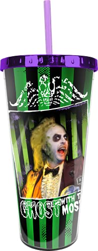 Spoontiques - Beetlejuice - Acrylic Tumbler - Foil Cup with Straw - 20 oz
