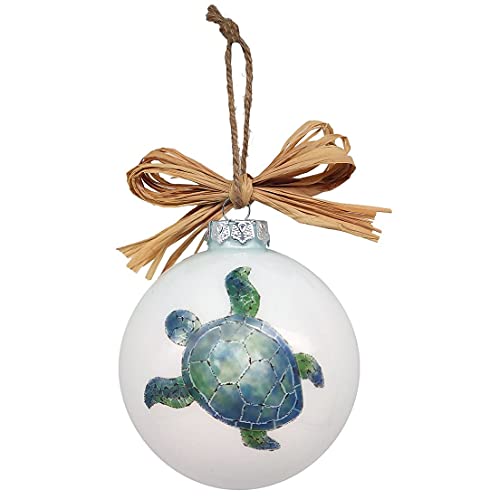 DEI 14868 Sea Turtle Ornament, 4-inch Diameter, Glass
