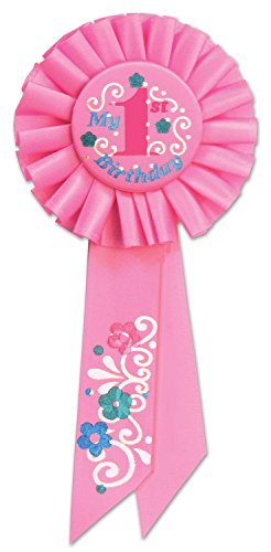 Beistle My 1st Birthday Rosette, 3-1/4 by 6-1/2-Inch