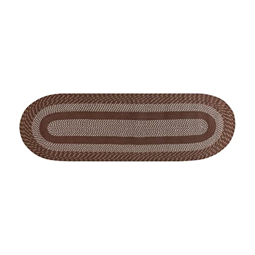 Better Trends Newport Braid Collection is Durable and Stain Resistant Reversible Indoor Utility Rug 100% Polypropylene in Vibrant Colors, 24" x 108" Runner, Brown