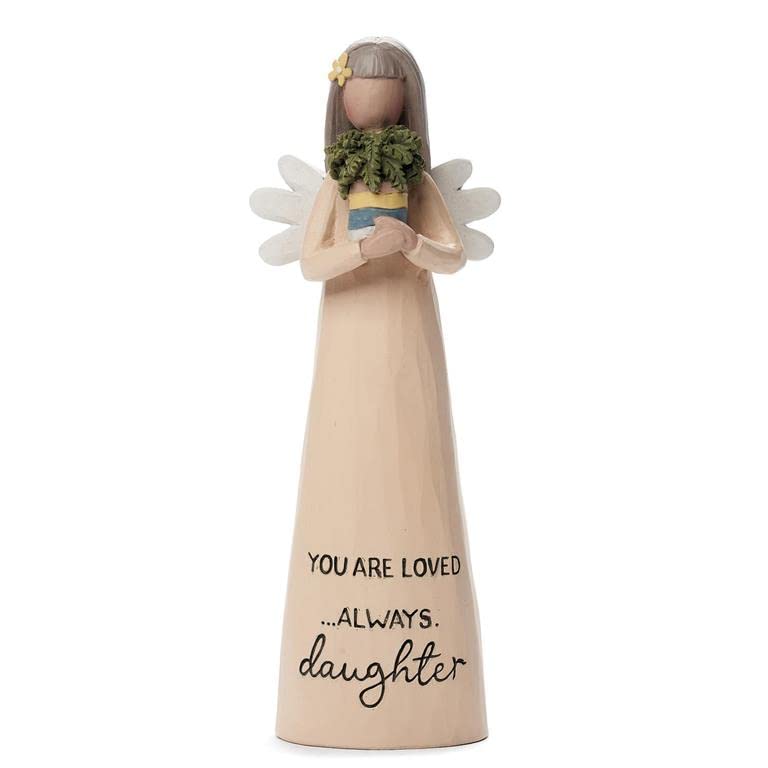 Blossom Bucket Daughter Bright Blessings Angel Figurine, 5.25-inch Height, Resin