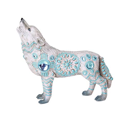Pacific Trading Giftware The Wolf Spirit Collection Indian Turquoise Sky Stone Wolf Spirit Collectible Figurine