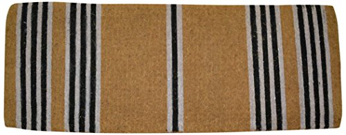 Imports D‚àö¬©cor Black Stripes Printed Coir Doormat, 48 by 18 by 1.5-Inch