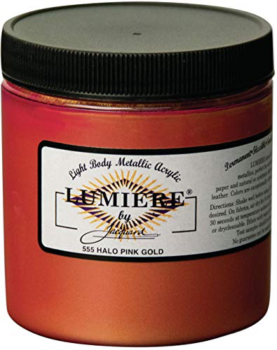 Jacquard Lumiere Fabric Color 8 oz Jar - Halo Pink Gold