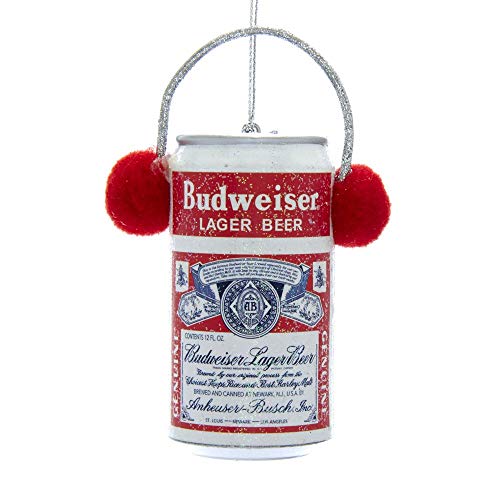 Kurt Adler Budweiser Can with Ear Muffs Ornament