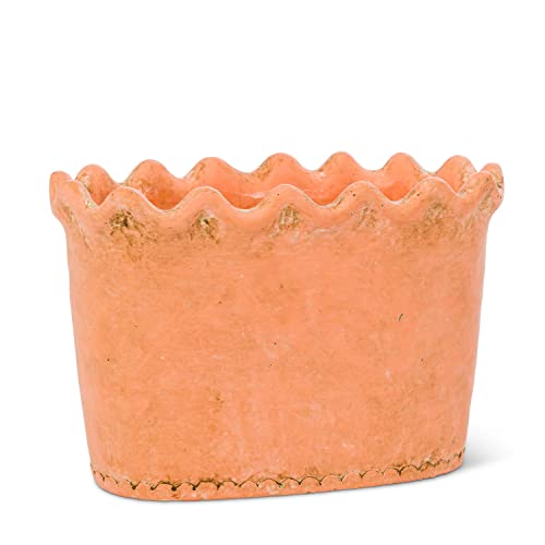 Abbott Collection  Tall Ruffled Oval Planter-6" H