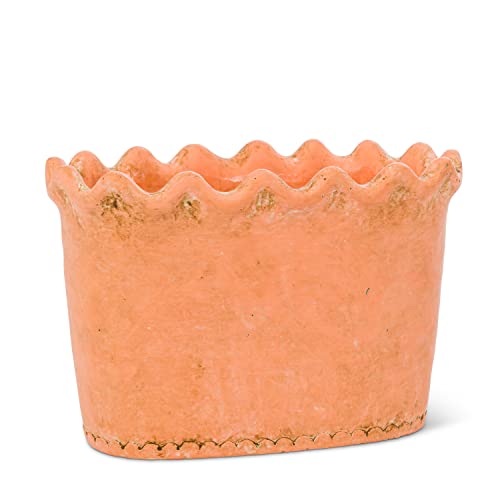 Abbott Collection  Tall Ruffled Oval Planter-6" H