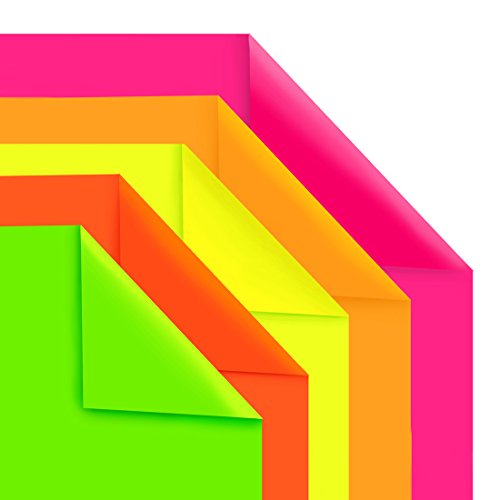 Hygloss Fluorescent Poster Board-22 x28 100 shts, 20 ea of 5 asst'd, Assorted Colors