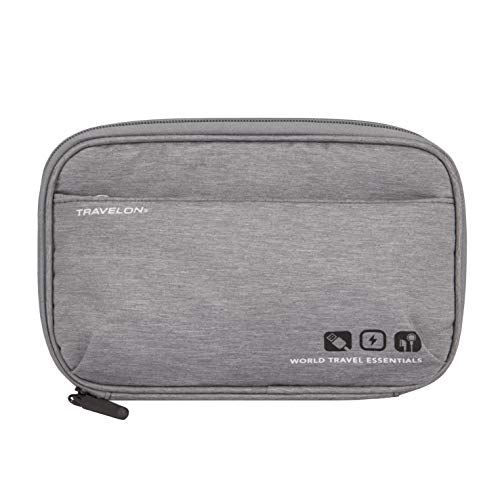 Travelon World Travel Essentials Tech Organizer, Gray Heather