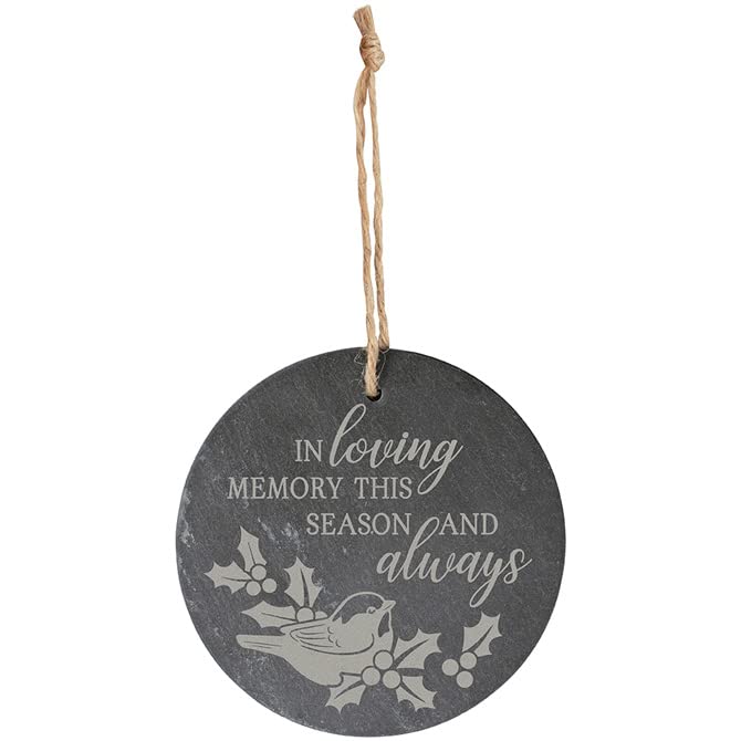 Carson Home Accents in Loving Memory Slate Ornament, 4-inch Diameter