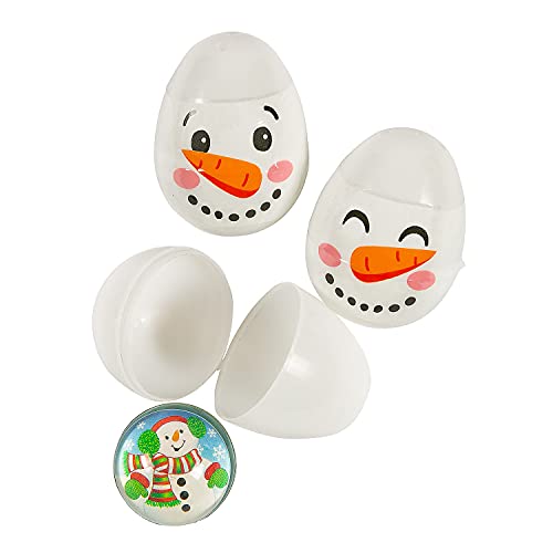 Fun Express Snowman Toy-Filled Easter Eggs - Party Supplies - 12 Pieces