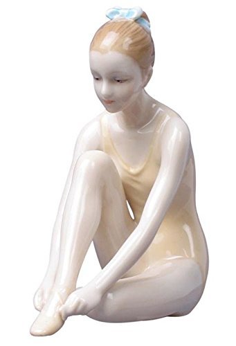 Unicorn Studio 4.25 Inch White Porcelain Figurine Young Girl Gymnast Tying Shoes