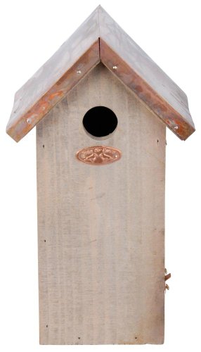 Esschert Design Chickadee Bird House - Antique Wash with Copper Roof