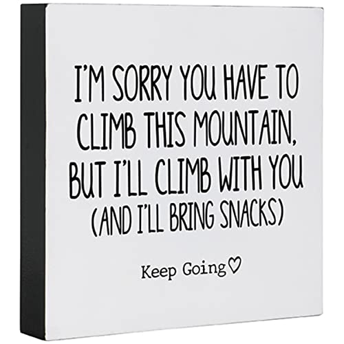 Carson Home 24938 Keep Going Collection Mountain Square Sitter with Tag, 6-inch Height