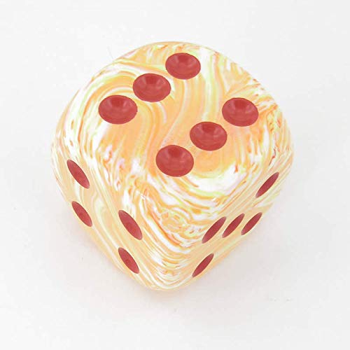 Sunburst Festive Die with Red Pips D6 50mm (1.97in) Pack of 1 Chessex