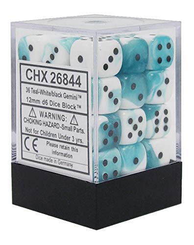 Chessex 26844 Gemini 12mm d6 Dice Block, Multicolor