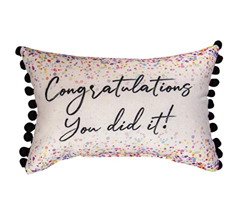 Manual SWCYDI Congratulations - You Did It - Dye Word Pillow, 12.5 Inches x 8 Inches, Multicolor